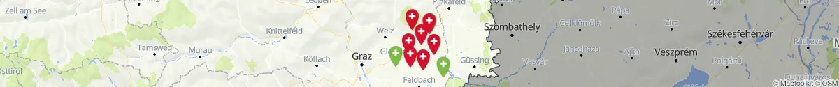 Kartenansicht für Apotheken-Notdienste in der Nähe von Ebersdorf (Hartberg-Fürstenfeld, Steiermark)
